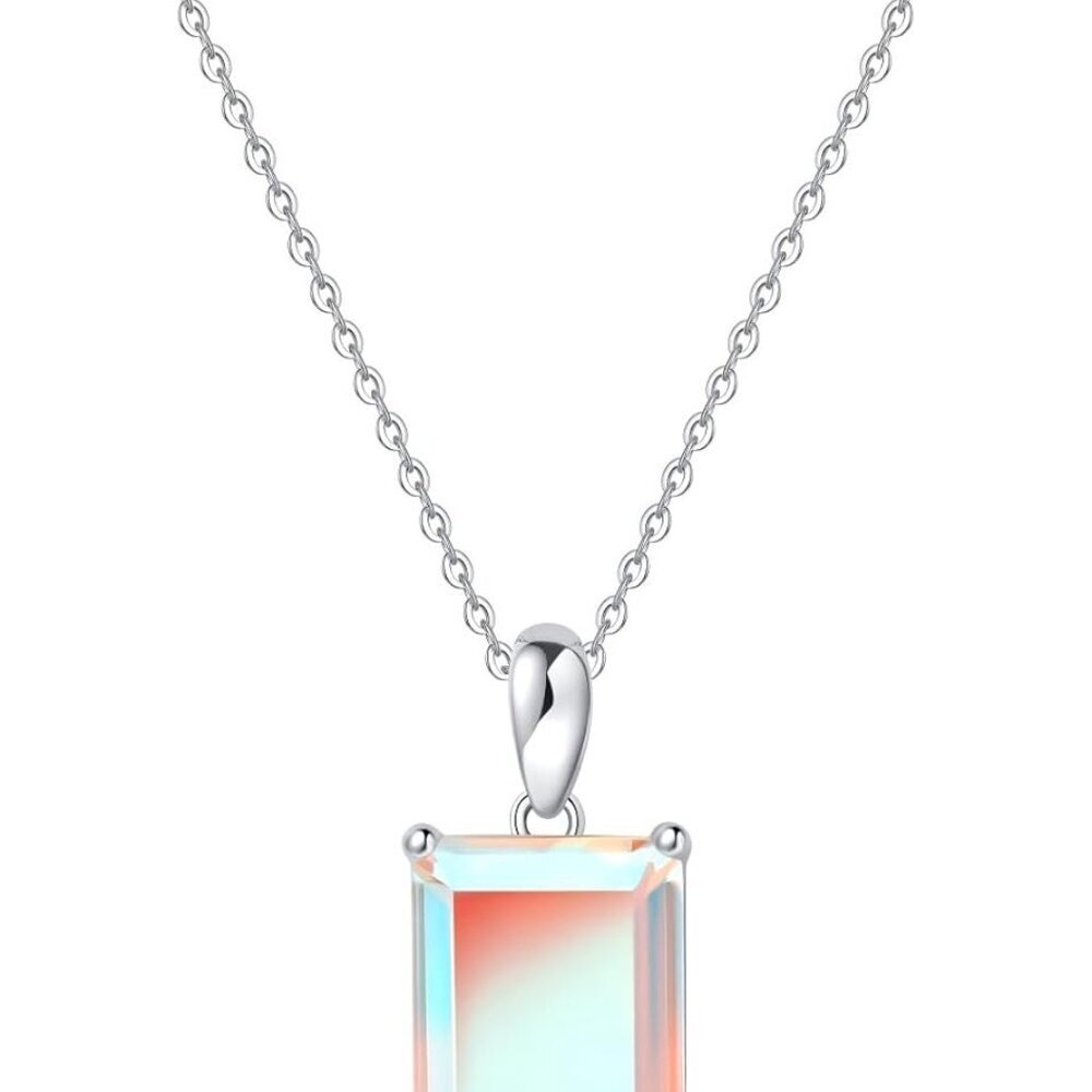 New Rainbow Moonstone Necklace For Women